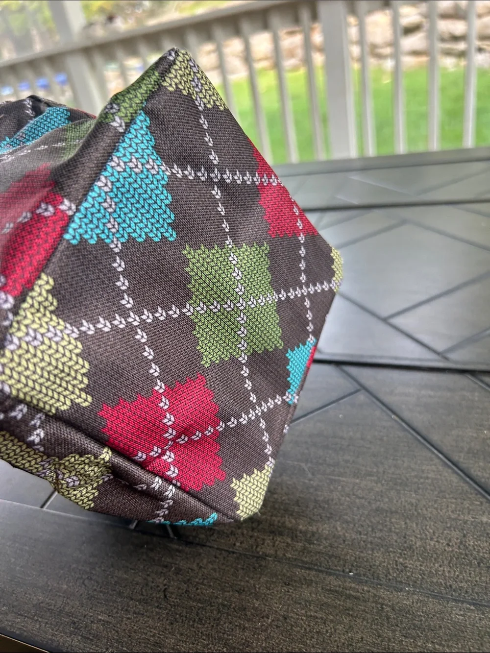 Thirty one carry all caddy small tote in brown argyle htf grandpacore college